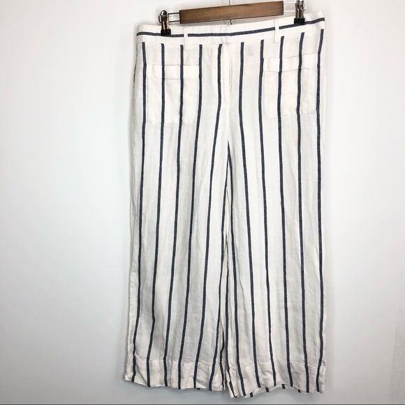 Theory Livdale Contour Wide Leg Pants 100% Linen - Picture 2 of 7